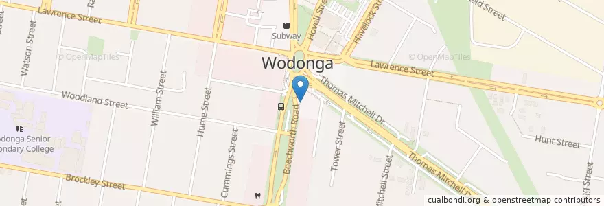 Mapa de ubicacion de Platium Brew en 오스트레일리아, Victoria, City Of Wodonga.
