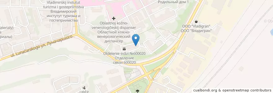Mapa de ubicacion de Медилон Фармимекс en Rusia, Distrito Federal Central, Óblast De Vladímir, Городской Округ Владимир.