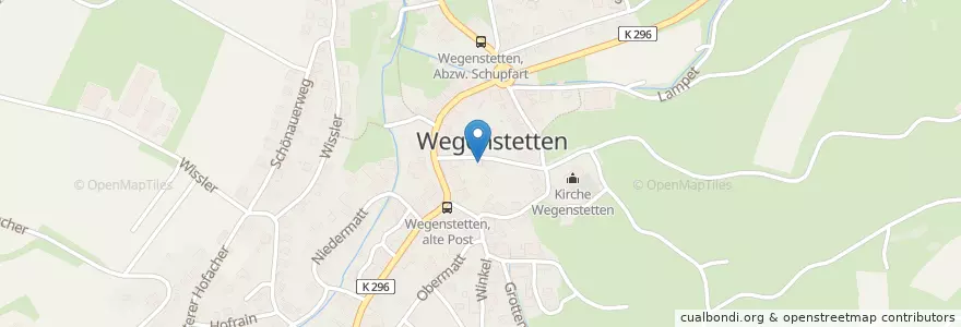 Mapa de ubicacion de Schul- und Gemeindebibliothek Wegenstetten en Schweiz/Suisse/Svizzera/Svizra, Aargau, Bezirk Rheinfelden, Wegenstetten.