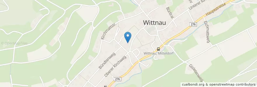 Mapa de ubicacion de Schul- und Volksbibliothek Wittnau en スイス, Aargau, Bezirk Laufenburg, Wittnau.