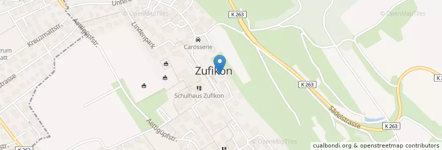 Mapa de ubicacion de Schul- und Gemeindebibliothek Zufikon en Zwitserland, Aargau, Bezirk Bremgarten, Zufikon.