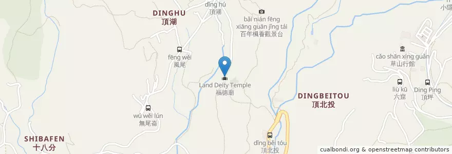 Mapa de ubicacion de 福德廟 en 臺灣, 新北市, 臺北市, 北投區.