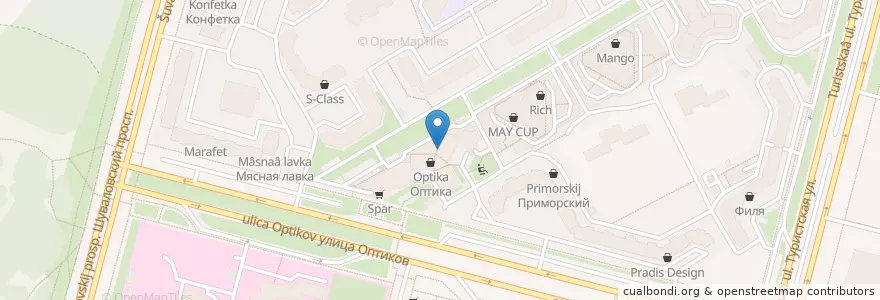 Mapa de ubicacion de Dublin Times en Rusia, Северо-Западный Федеральный Округ, Óblast De Leningrado, San Petersburgo, Приморский Район, Округ № 65.
