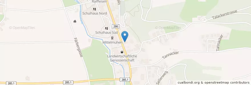 Mapa de ubicacion de Café Treff en 스위스, Aargau, Bezirk Aarau, Muhen.