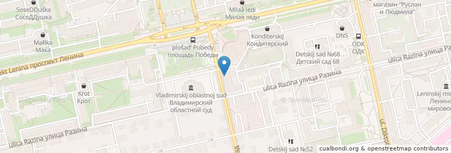 Mapa de ubicacion de Росгосстрах Банк en Russland, Föderationskreis Zentralrussland, Oblast Wladimir, Городской Округ Владимир.