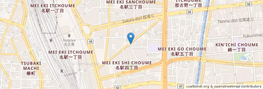 Mapa de ubicacion de トキワ寿司 en Japón, Prefectura De Aichi, Nagoya, 中村区.
