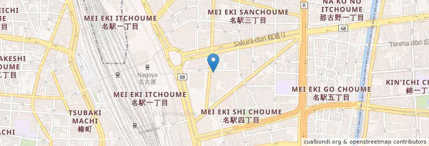 Mapa de ubicacion de わたみん家 en Jepun, 愛知県, 名古屋市, 中村区.