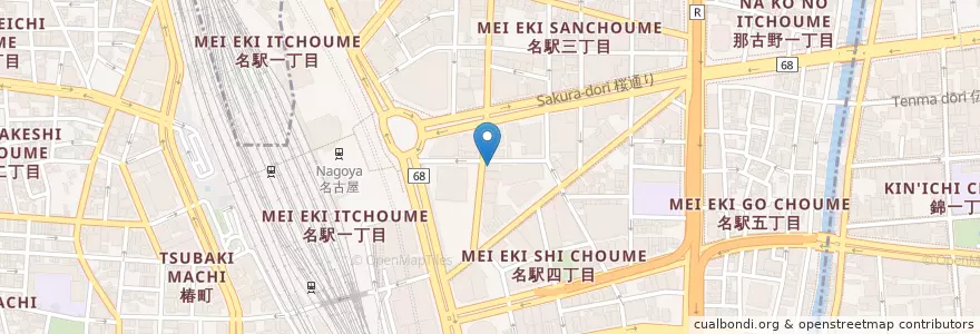 Mapa de ubicacion de Kirin City en Jepun, 愛知県, 名古屋市, 中村区.