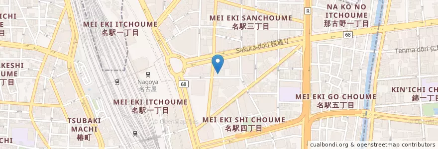 Mapa de ubicacion de 鮮や一夜 en 日本, 愛知県, 名古屋市, 中村区.