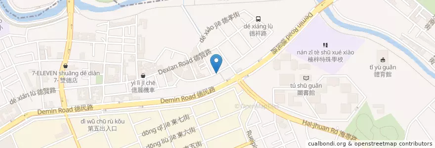 Mapa de ubicacion de 孩子王水餃 en Taiwan, Kaohsiung, 楠梓區.