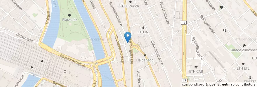 Mapa de ubicacion de ETH Entrepreneur Club Coworking Space en Schweiz/Suisse/Svizzera/Svizra, Zürich, Bezirk Zürich, Zürich.