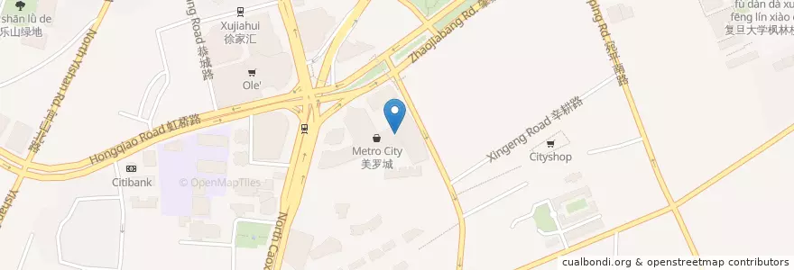 Mapa de ubicacion de Starbucks en Cina, Shanghai, Distretto Di Xuhui.