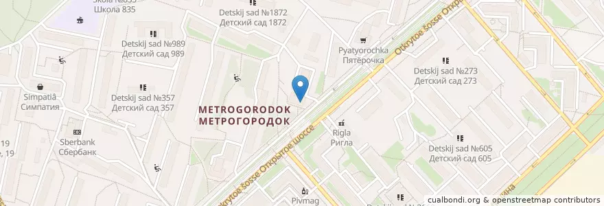 Mapa de ubicacion de Аптека 5+ en ロシア, 中央連邦管区, モスクワ, Восточный Административный Округ, Район Метрогородок.
