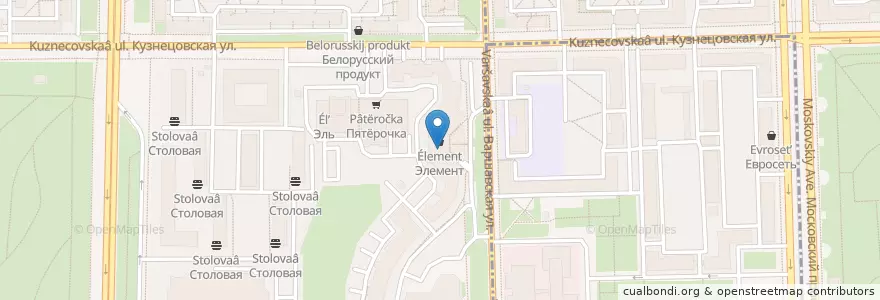 Mapa de ubicacion de Jazz Bar en Russia, Northwestern Federal District, Leningrad Oblast, Saint Petersburg, Московский Район, Округ Московская Застава, Округ Новоизмайловское.