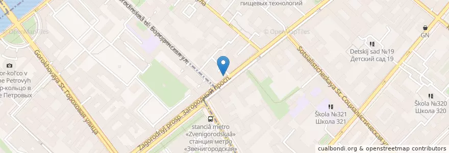 Mapa de ubicacion de Сбербанк en Russie, District Fédéral Du Nord-Ouest, Oblast De Léningrad, Saint-Pétersbourg, Центральный Район, Владимирский Округ.