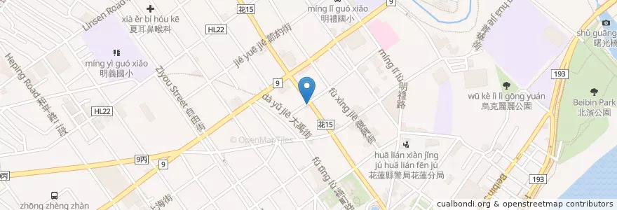 Mapa de ubicacion de 公正街包子店 en Taiwan, 臺灣省, Condado De Hualien, 花蓮市.