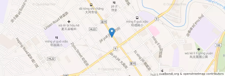 Mapa de ubicacion de 臺灣企銀 en Тайвань, Тайвань, Хуалянь, Хуалянь.