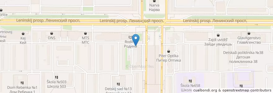 Mapa de ubicacion de Райффайзен en Russie, District Fédéral Du Nord-Ouest, Oblast De Léningrad, Saint-Pétersbourg, Кировский Район, Округ Княжево.