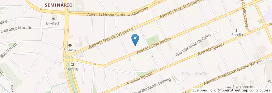 Mapa de ubicacion de CDOP en ブラジル, 南部地域, パラナ, Região Geográfica Intermediária De Curitiba, Região Metropolitana De Curitiba, Microrregião De Curitiba, クリチバ.