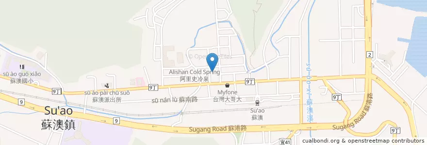 Mapa de ubicacion de 清水祖師廟 en تايوان, مقاطعة تايوان, 宜蘭縣, 蘇澳鎮.