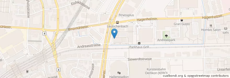 Mapa de ubicacion de Ärztezentrum Oerlikon en Suíça, Zurique, Bezirk Zürich, Zürich.
