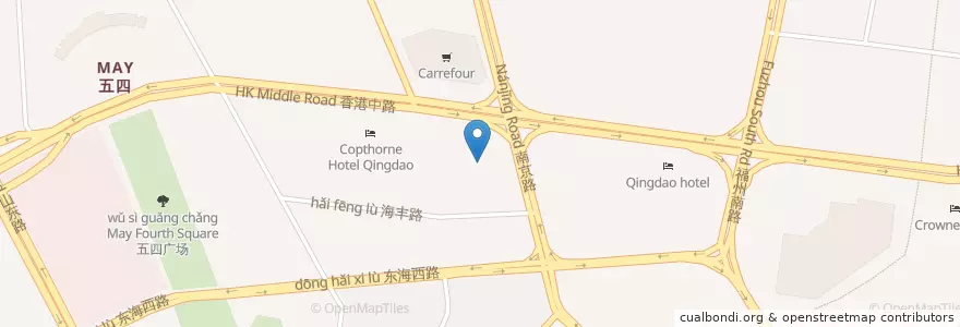 Mapa de ubicacion de 青岛银行 en China, Shandong, 青岛市, 市南区.