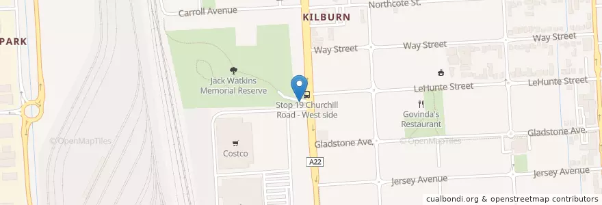 Mapa de ubicacion de JACK WATKINS RESERVE TOILETS en オーストラリア, 南オーストラリア, Adelaide, City Of Port Adelaide Enfield.