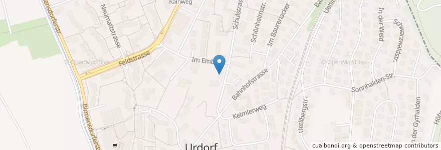 Mapa de ubicacion de Bienehuus en 瑞士, 蘇黎世, Bezirk Dietikon, Urdorf.