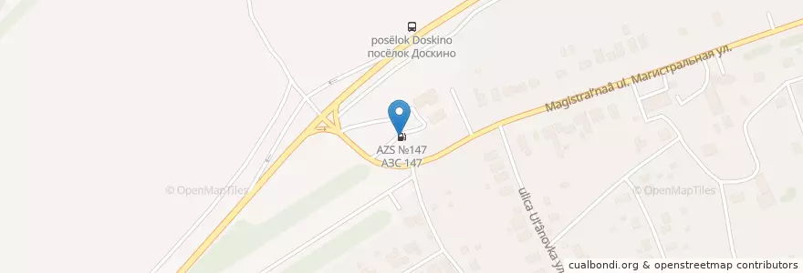 Mapa de ubicacion de АЗС №147 en 俄罗斯/俄羅斯, Приволжский Федеральный Округ, 下诺夫哥罗德州, Богородский Район, Доскинский Сельсовет.