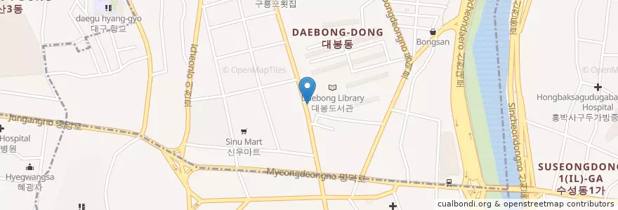 Mapa de ubicacion de Percent en South Korea, Daegu, Jung-Gu, Daebong-Dong.