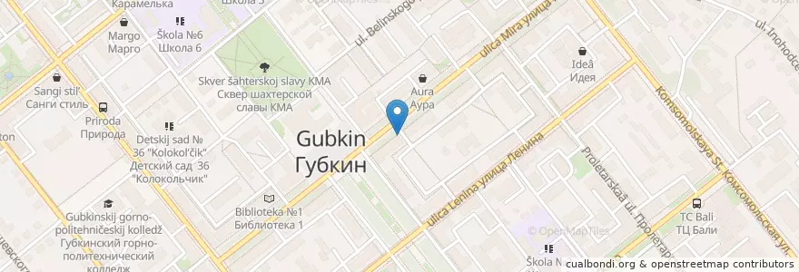 Mapa de ubicacion de Участковый пункт полиции №1 en Russia, Central Federal District, Belgorod Oblast, Gubkinsky Urban Okrug.