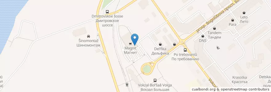 Mapa de ubicacion de Радуга en 러시아, Центральный Федеральный Округ, Московская Область, Городской Округ Дубна.