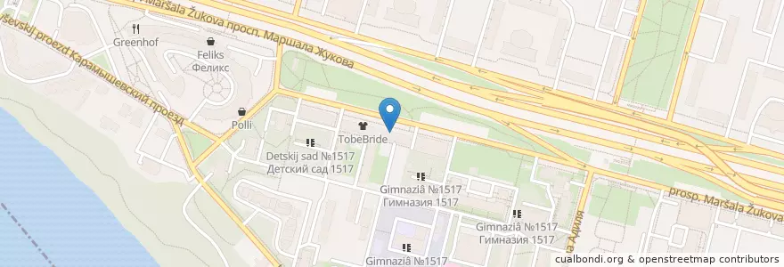 Mapa de ubicacion de DaVinci Clinic en Rusland, Centraal Federaal District, Moskou, Северо-Западный Административный Округ, Район Хорошёво-Мнёвники.