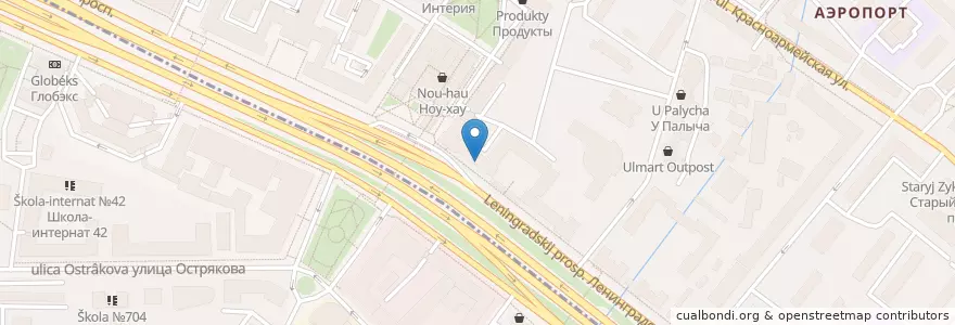 Mapa de ubicacion de Пироговая Штолле en Rússia, Distrito Federal Central, Москва, Северный Административный Округ, Район Аэропорт.