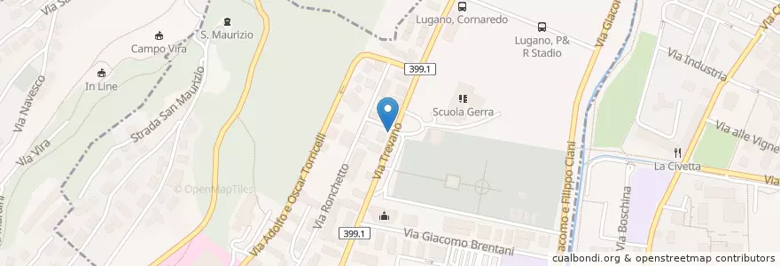 Mapa de ubicacion de Ristorante Andrea en 瑞士, Ticino, Distretto Di Lugano, Circolo Di Lugano Ovest.