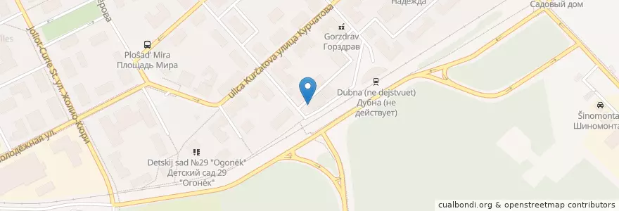 Mapa de ubicacion de Кафе кондитерское en Rusia, Distrito Federal Central, Óblast De Moscú, Городской Округ Дубна.