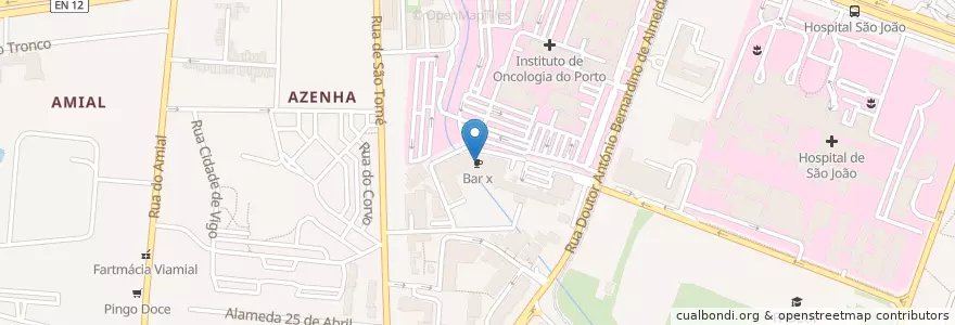 Mapa de ubicacion de Bar x en Португалия, Северный, Área Metropolitana Do Porto, Porto.