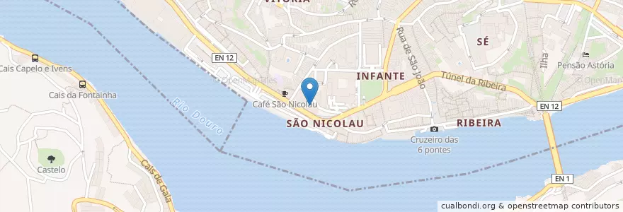 Mapa de ubicacion de Café Vime en 포르투갈, 노르트 지방, Área Metropolitana Do Porto, 포르투, Porto, Vila Nova De Gaia, Santa Marinha E São Pedro Da Afurada, Cedofeita, Santo Ildefonso, Sé, Miragaia, São Nicolau E Vitória.