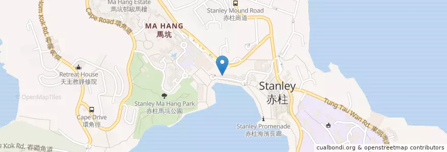 Mapa de ubicacion de Spiaggia en China, Provincia De Cantón, Hong Kong, Isla De Hong Kong, Nuevos Territorios, 南區 Southern District.