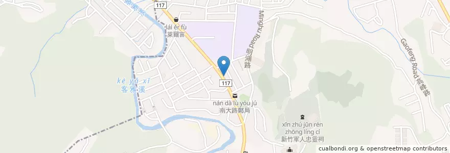 Mapa de ubicacion de 頂福古早味麵店 en تايوان, مقاطعة تايوان, سين شو, 東區.
