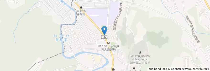 Mapa de ubicacion de 中華麵館 en 台湾, 台湾省, 新竹市, 東区.