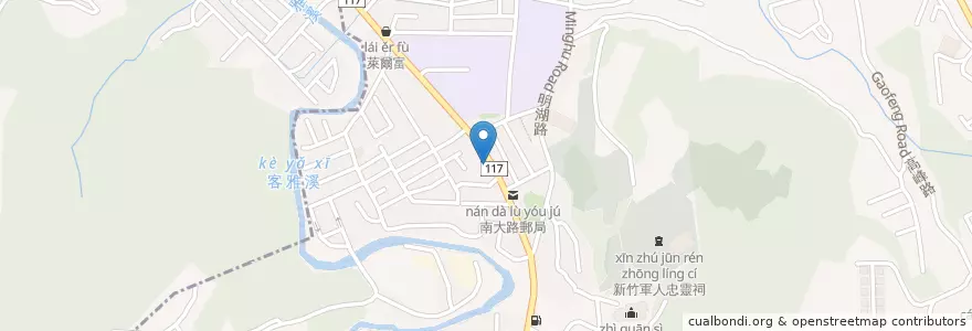 Mapa de ubicacion de 嘉味火雞肉飯 en Taiwan, Provincia Di Taiwan, Hsinchu, 東區.