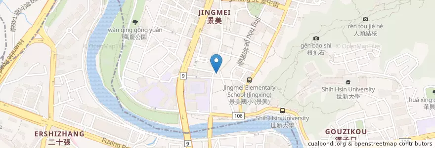 Mapa de ubicacion de 人从众厚切牛排 en تايوان, تايبيه الجديدة, 文山區.