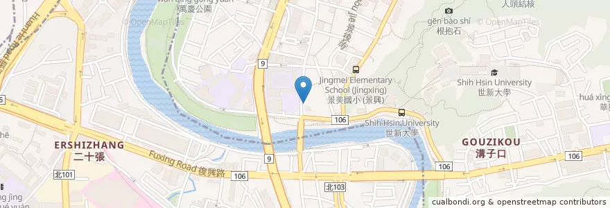 Mapa de ubicacion de 甘那青水產 en Taiwan, Nuova Taipei, 文山區.