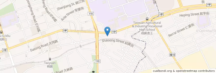 Mapa de ubicacion de 萬壽宮 en Taiwan, Taoyuan, Taoyuan District.