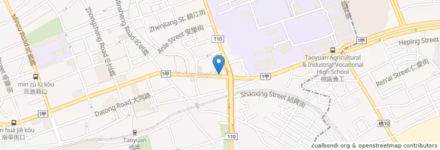Mapa de ubicacion de 黑丸嫩仙草 en Taiwán, Taoyuan, 桃園區.