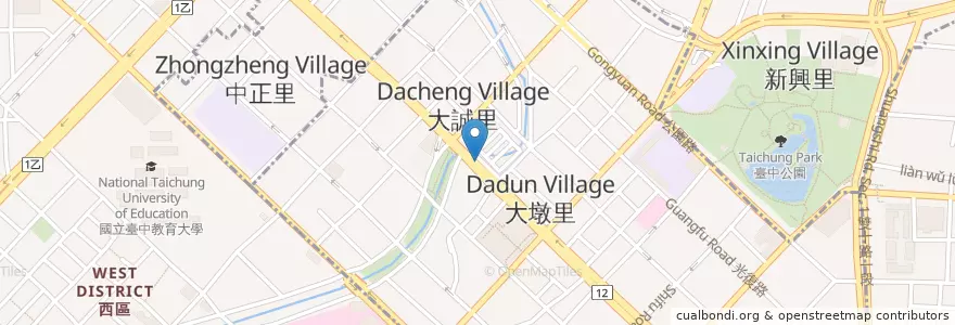 Mapa de ubicacion de 臺中仁愛醫院 en 臺灣, 臺中市, 中區.