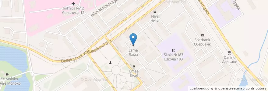 Mapa de ubicacion de Лама en Rusia, Приволжский Федеральный Округ, Óblast De Nizhni Nóvgorod, Городской Округ Нижний Новгород.