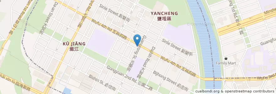 Mapa de ubicacion de 花旗(台灣)商業銀行 en 臺灣, 高雄市, 鹽埕區.