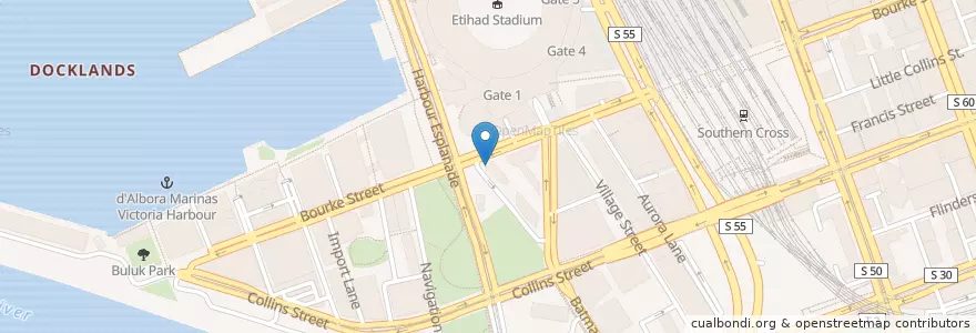 Mapa de ubicacion de Kebab & Gözleme Cafe en Австралия, Виктория, City Of Melbourne.